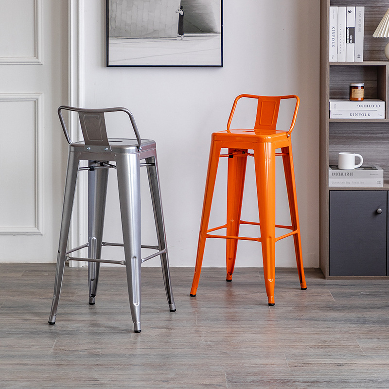 工業風鐵藝吧檯椅奶茶店時尚甜品店美式吧檯凳酒吧咖啡廳高腳凳子