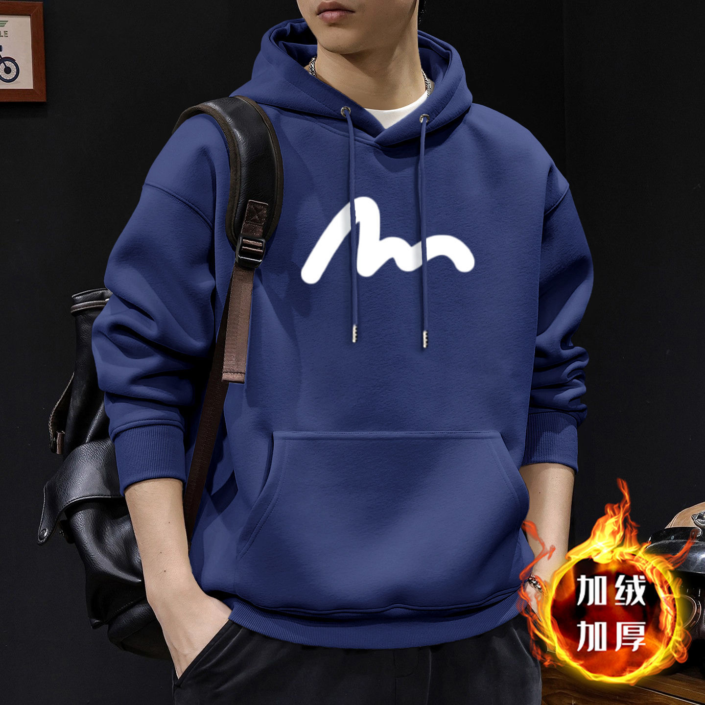 420g pesado chaqueta encapuchada de primavera y otoño marca de tendencia suelta nueva chaqueta juvenil americana vintage