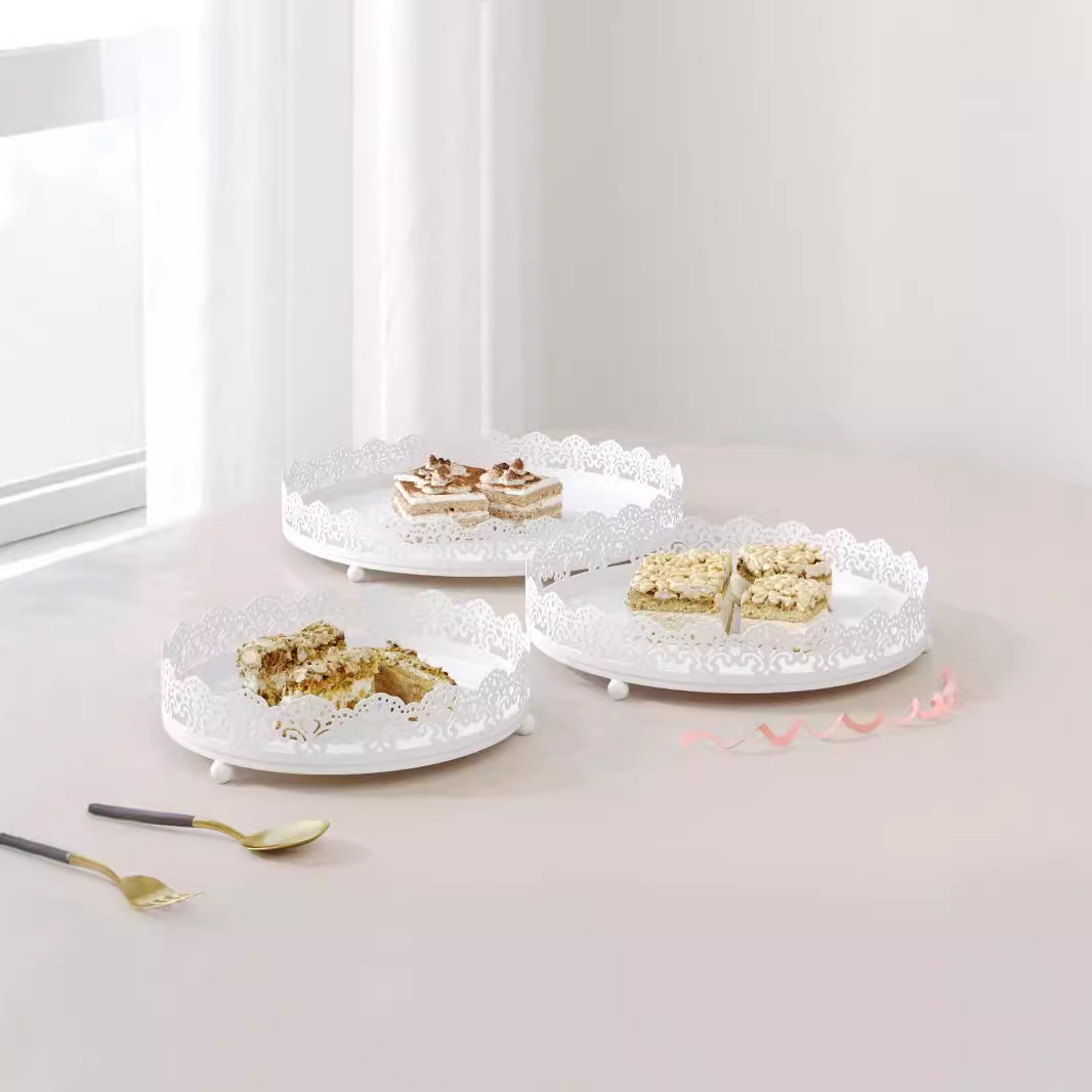 Juego de Soporte para Pasteles de Hierro para Mesa de Postres, Bodas y Cumpleaños