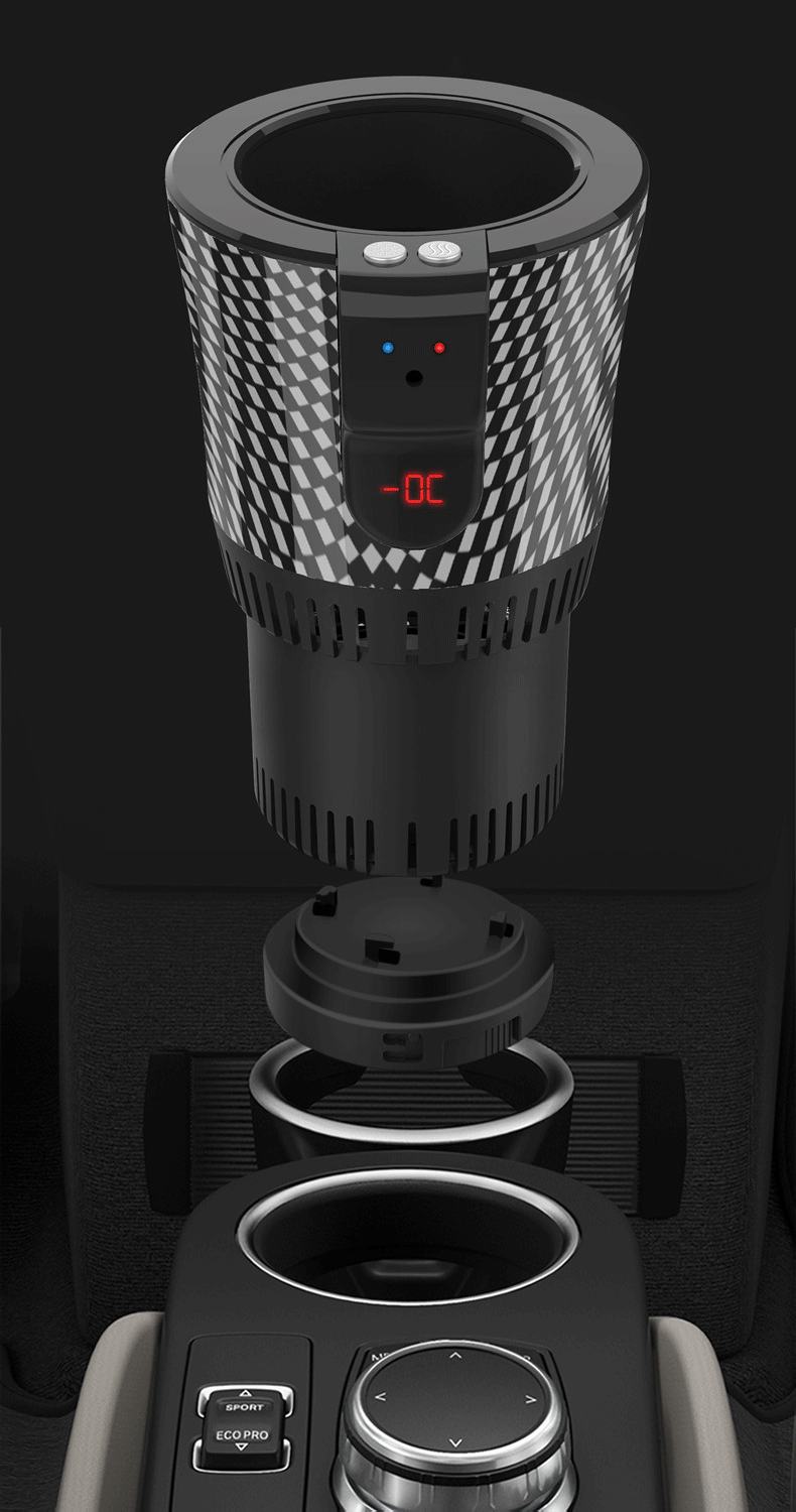 Cross-Border Hot-Selling Car-Mounted Hot and Cold Cup with Rapid Cooling and Heating, 12V for Home and Car Use, Summer Cooler, Customizable Logo