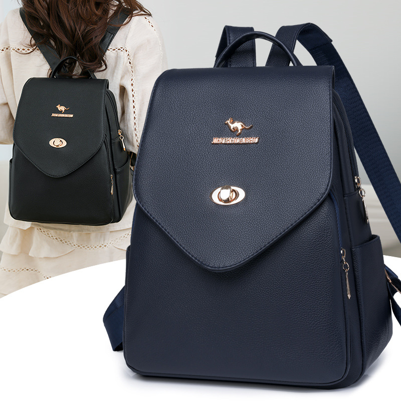 Sentido de alta gama 2025 primavera nuevo estilo simple y versátil viaje mochila de gran capacidad moda casual señoras mochila marea