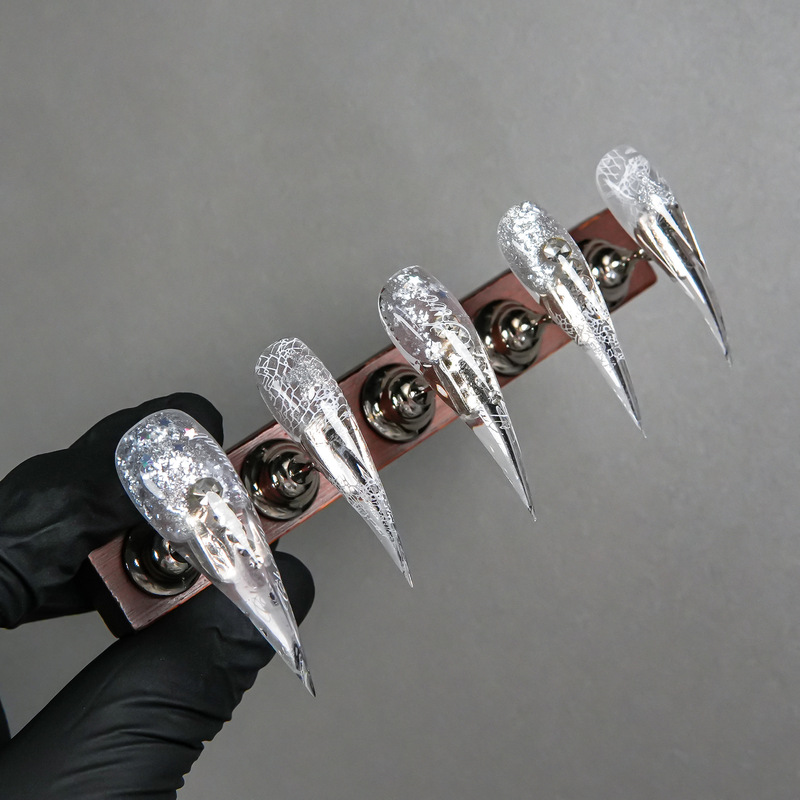 Iridescent Crystal Sequin Dragon Claw Wearable Nails Sharp and Pointed False Nails Luxurious and High-End Detachable Nail Stickers Iridescent Crystal Sequin Dragon Claw Wearable Nails Sharp and Pointed False Nails Luxurious and High-End Detachable Nail Stickers