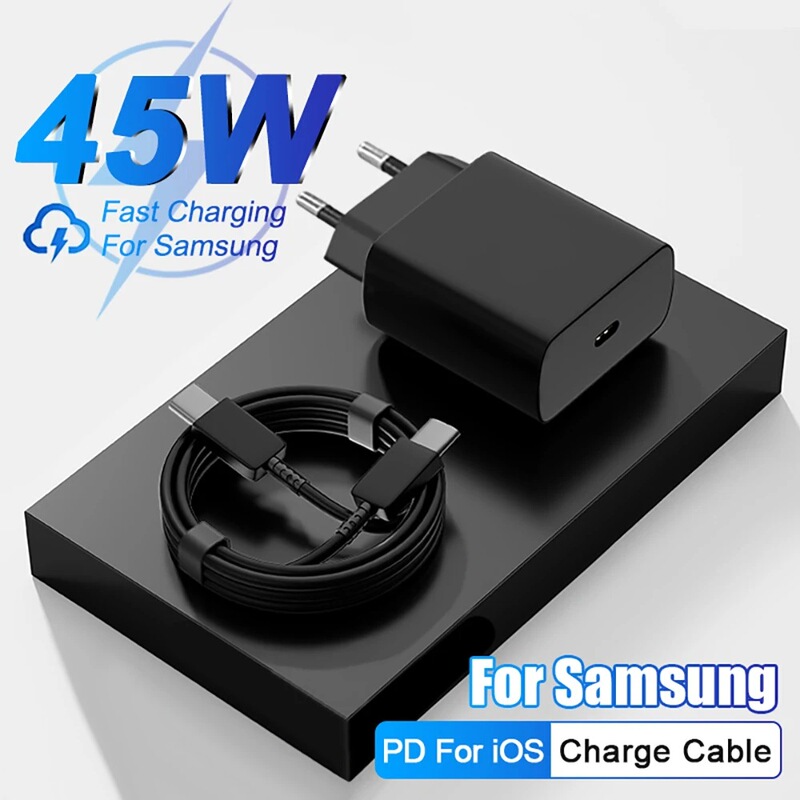 Suitable for Samsung 45W Charger, Mobile Phone Pd Charging Head, European Standard Ta845 Super Fast Charging Head Set Wholesale