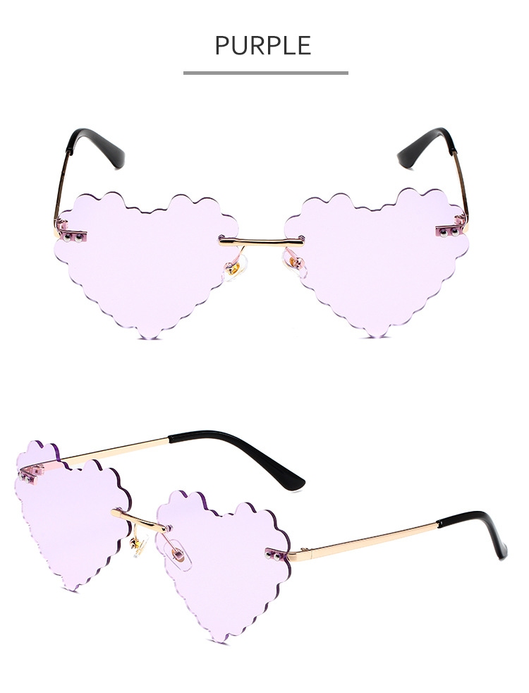 60g Weight Frameless Glasses Structure Sunglasses Classification PC, UV400 Protection, Tinted Lenses Lens Material Special-Shaped Mirror Glasses Style Outdoor, Travel, Beach Occasion Heart Shape Pattern All Seasons Season Women's Gender Novelty, Classic Style Style Novelty Classic Style Heart Shape PC UV400 Protection Tinted Lenses Special-Shaped Mirror Frameless Women's Sunglasses 9