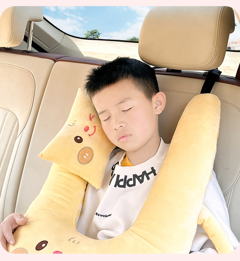 Children's Car Headrest Neck Pillow Cartoon Car Sleeping Artifact Neck Pillow Double-sided Available Car Sleeping Pillow