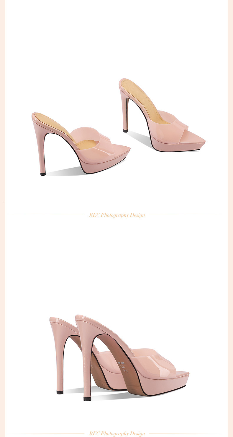 Sandal cao gót nữ đế xuồng platform phong cách Hàn Quốc, gót siêu cao 12 cm — đen chi tiết 5