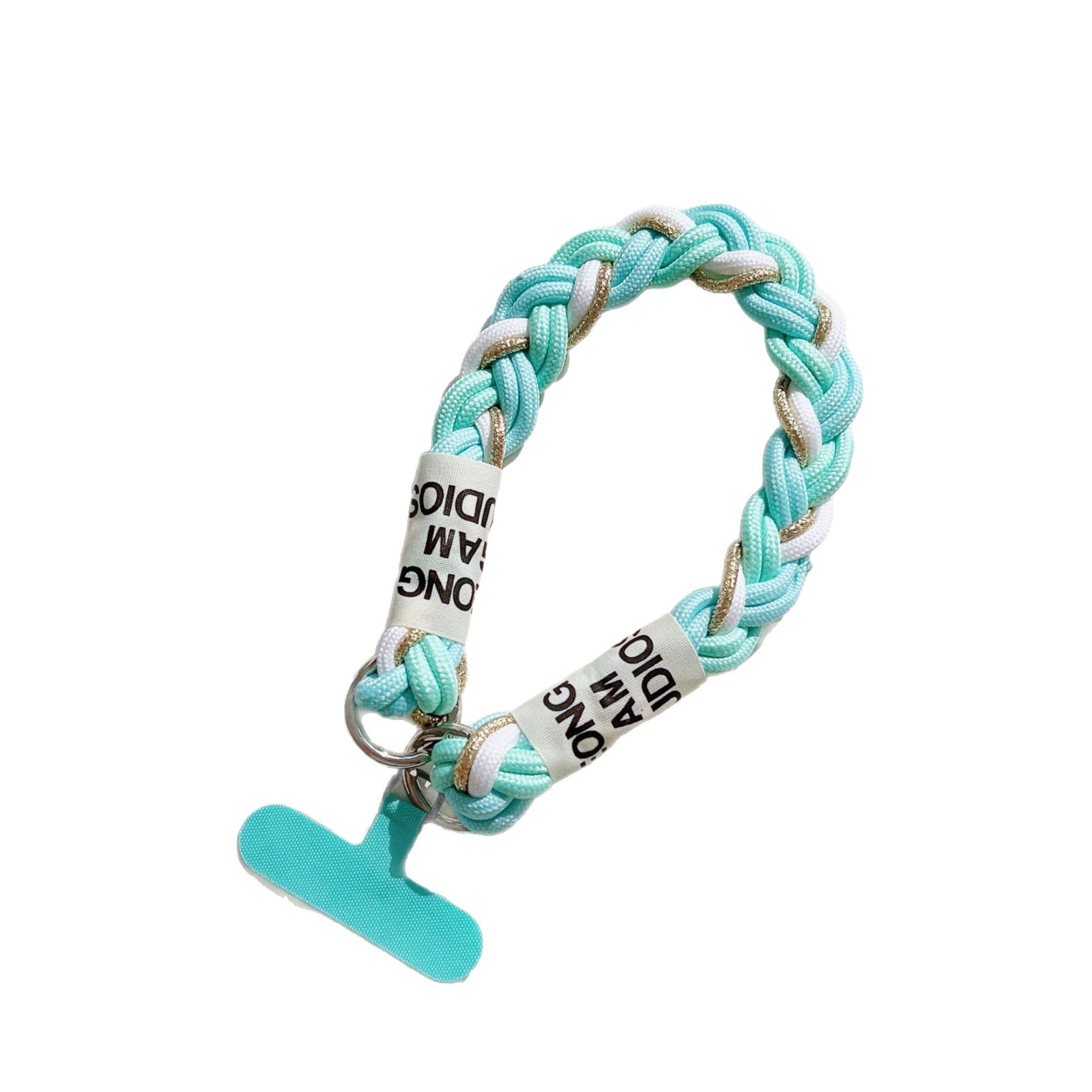 Creativo de color 6 hebras de tejido amor casca de teléfono móvil cadena cola de caballo universal cuerda corta cuerda de teléfono móvil ins viento