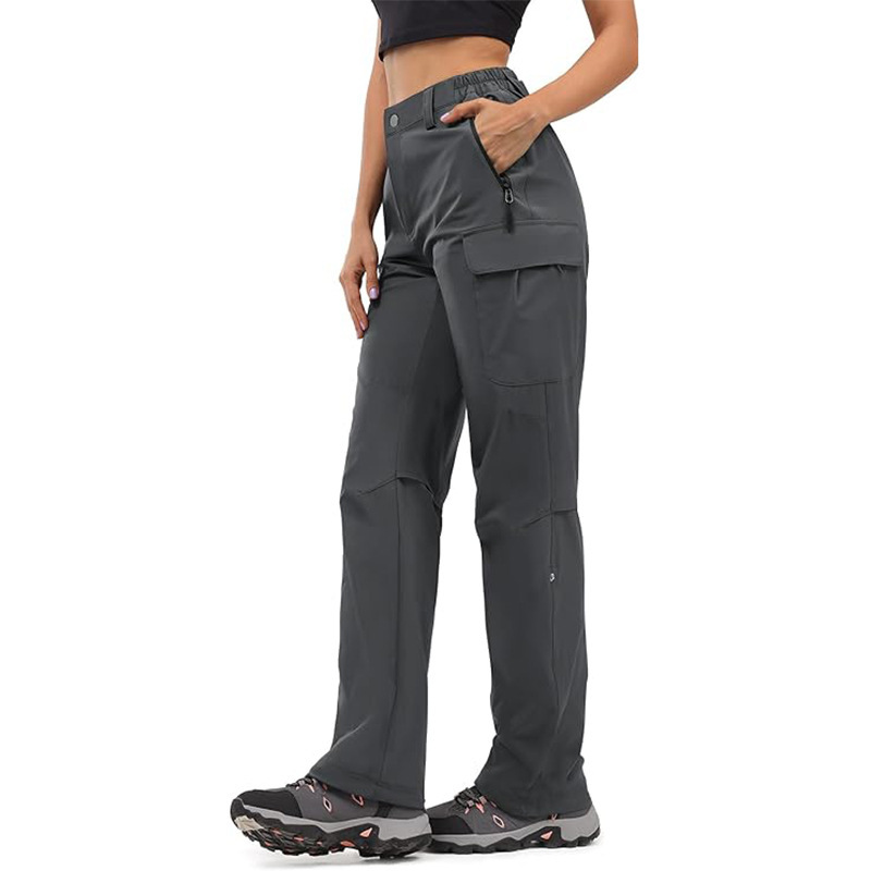 European and American Cross-Border Women's Elastic Lightweight Work Outdoor Pants with 5 Deep Pockets Amazon Cargo Pants