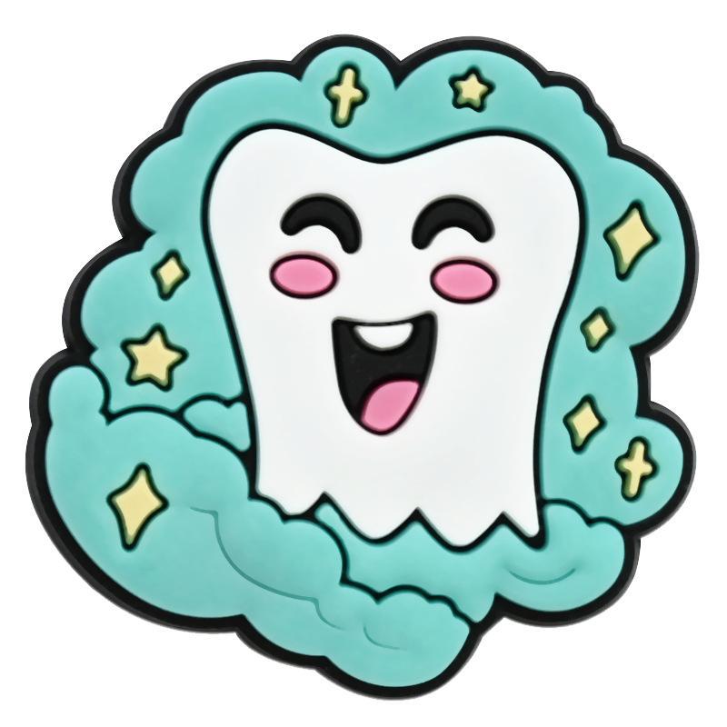 Hebilla de bolsa de agujero, cuidado creativo, zapatos de dientes, accesorios de bolsa de agujero de flor, accesorios de bricolaje, accesorios de zapatos de dibujos animados, accesorios, serie d