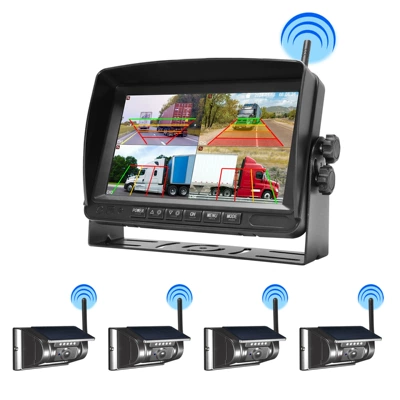 Wireless Wifi Solar Camera: Driving recorder - 7inch-car-wireless-monitor-4-wireless-wifi-solar-magnetic-cameras