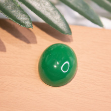 天然和田玉碧玉圆珠单颗菠菜绿阳绿散珠配饰项链手链戒指配件