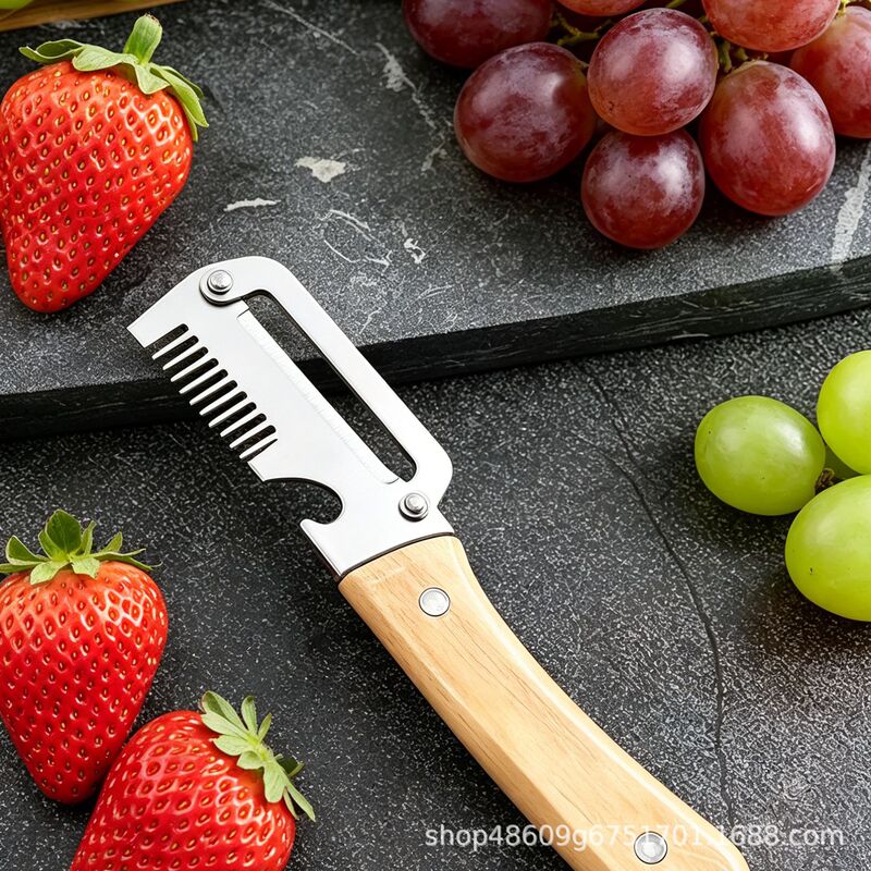 Multifunctional Stainless Steel Onion Cutter, Peeler, Bottle Opener, Three-In-One Kitchen Tool, Household Sharp Tool for Even Slicing