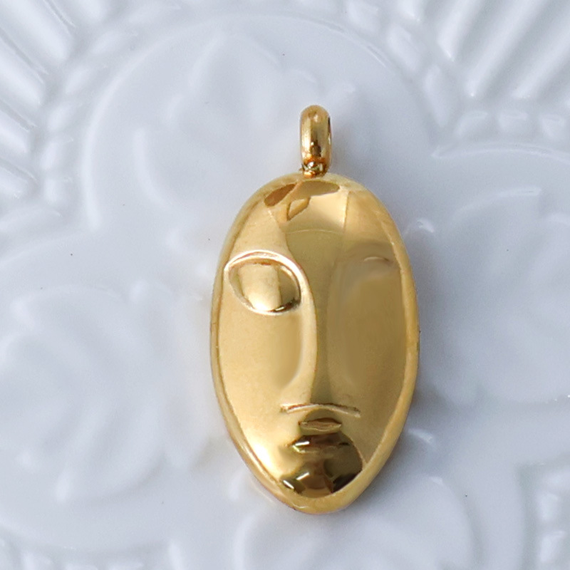10g Weight Pendant Jewelry Making Type Real Gold Plated Plating Material 1 Piece Quantity Holiday, Daily Occasion 304 Stainless Steel Material Geometric Pattern Unisex Gender Retro Style Waterproof Non Tarnish, Plating Craft 1 Piece 304 Stainless Steel Real Gold Plated Geometric Pendant 9