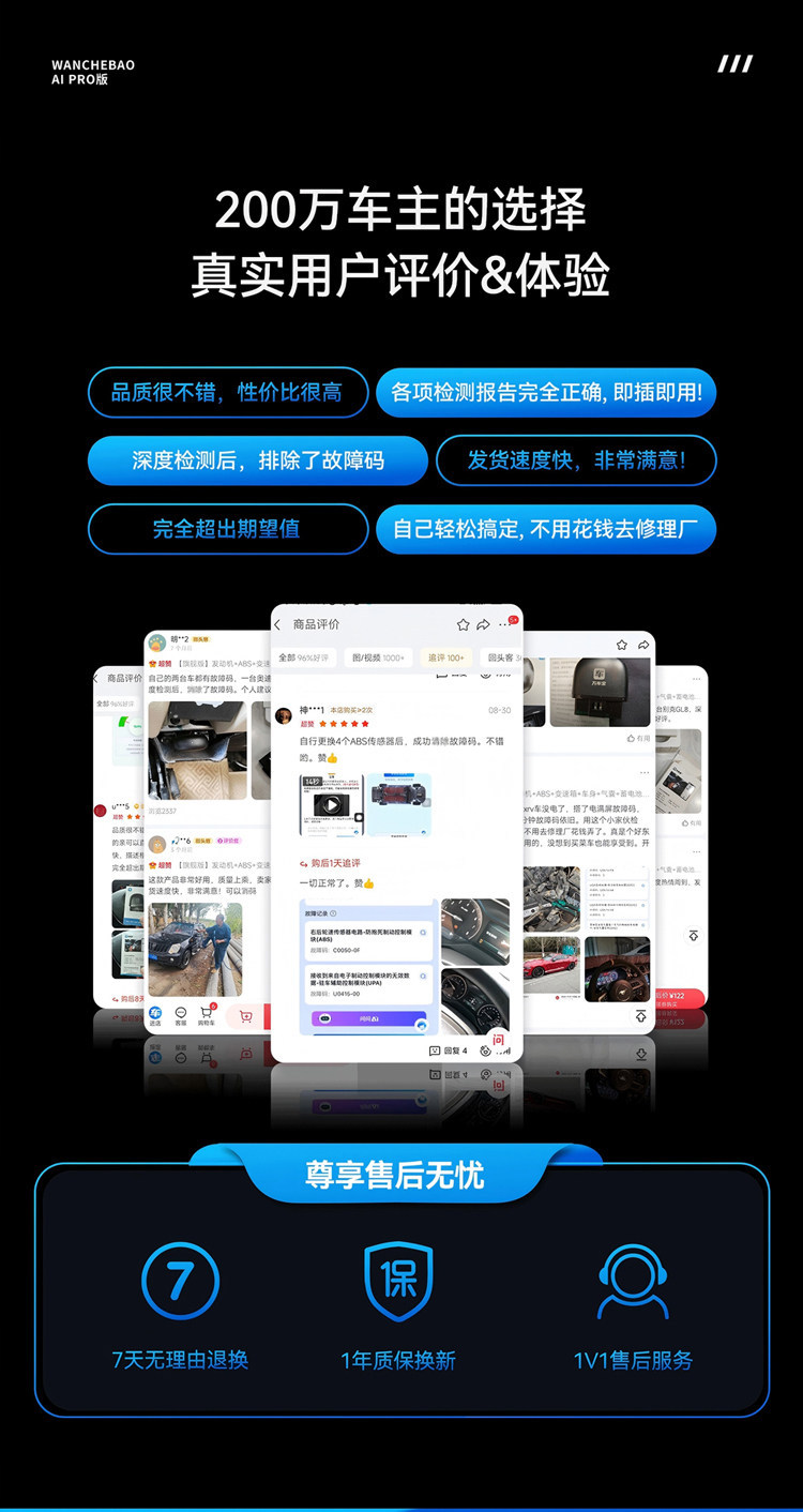 【Flagship Edition】Wanchebao Car Fault Detector for Engine, Transmission, ABS, Bluetooth OBD for the Entire Vehicle