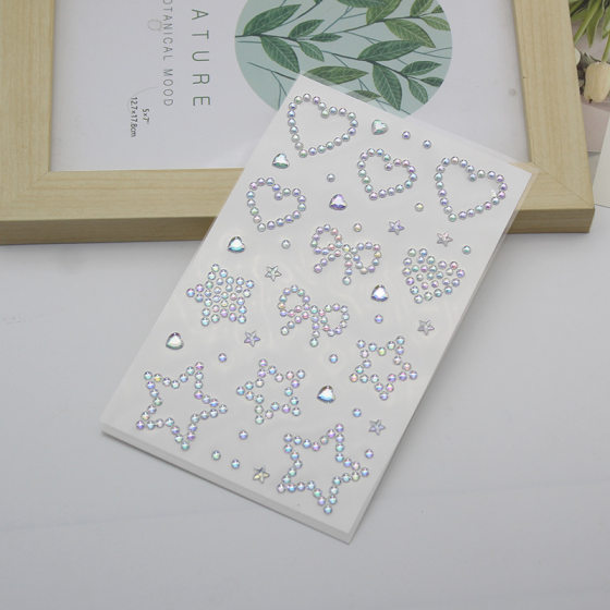 Face Love Diamond Paste Five-pointed Star Bow Hollow Self-adhesive Decorations Performance Makeup Flash Diamond Eye Face Sticker