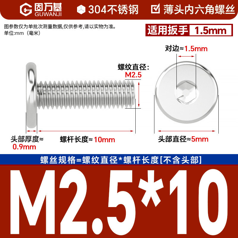 304 M2.5*10