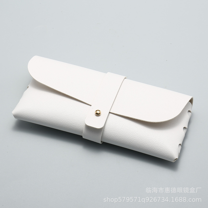 厂批眼镜盒现货新款单钉皮质墨镜包手工编织太阳镜盒子可印LOGO|undefined