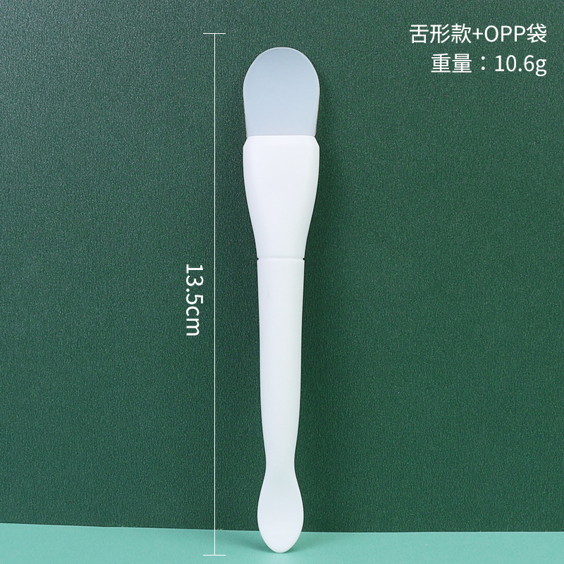Cepillo de mascarilla Cuchara en forma de semillas de melón de doble cabeza para ajustar la varilla de la mascarilla, fácil de limpiar sin polvo, aplicación de belleza facial, cepillo de silicona de cabeza suave