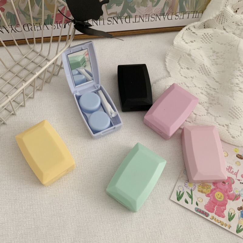 Candy Color Small and Cute Contact Lens Box with Mirror Ins Simple Portable Beauty Lens Box Companion Care Box Candy Color Small and Cute Contact Lens Box with Mirror Ins Simple Portable Beauty Lens Box Companion Care Box