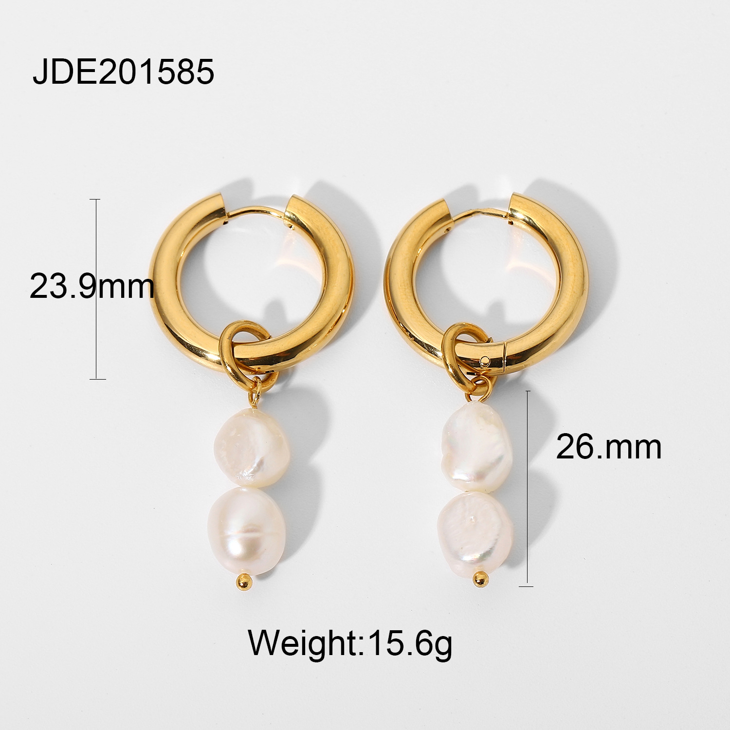 Wholesale Pendientes Colgantes De Perlas De Agua Dulce Dobles Chapados En Oro De 18 Quilates De Moda Nihaojewelry display picture 7