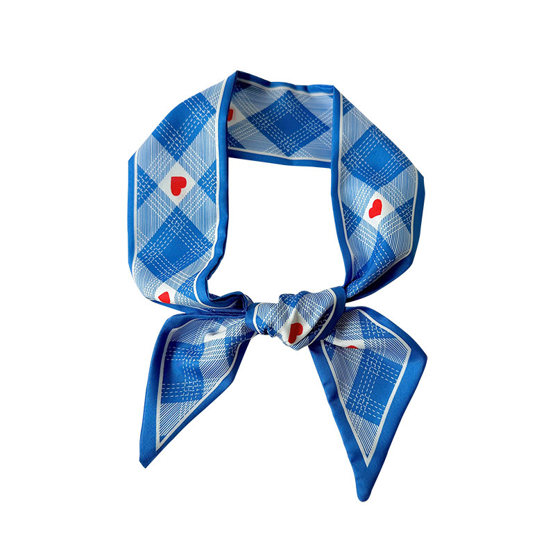 Azul larga pequeña bufanda estilo coreano todo partido pajarita corbata de pelo bolsa decoración mano regalo bufanda cinta accesorios para el cabello