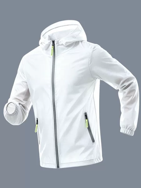 Hooded Lightweight Outdoor Windbreaker, Anti-Uv Skin Protection Clothing, Reflective Sports Windbreaker Jacket, Thin Style for Men and Women, Skin-Friendly