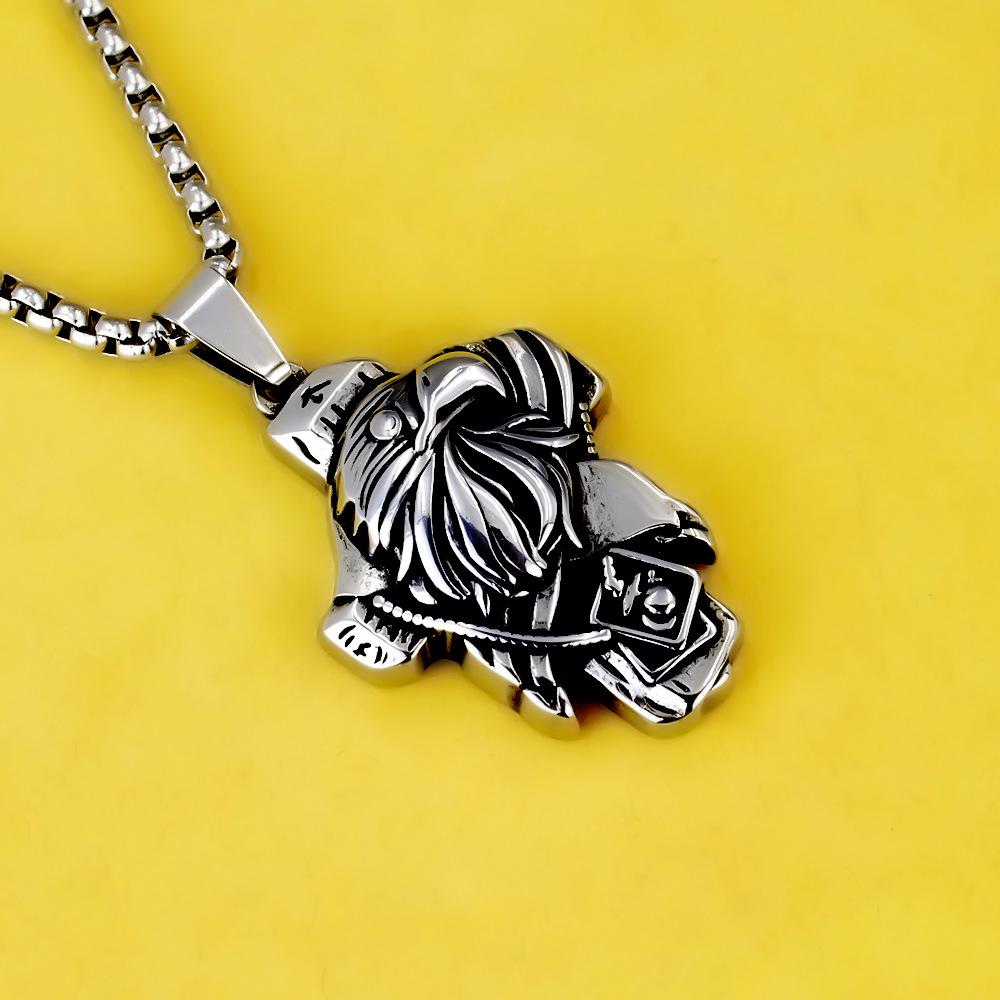 Punk Retro Titanium Steel Pendant Necklace For Men And Women_voghion.com