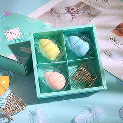 美妝蛋批發化妝彩妝蛋不吃粉乾濕兩用海綿粉撲T藍美妝蛋套裝支架