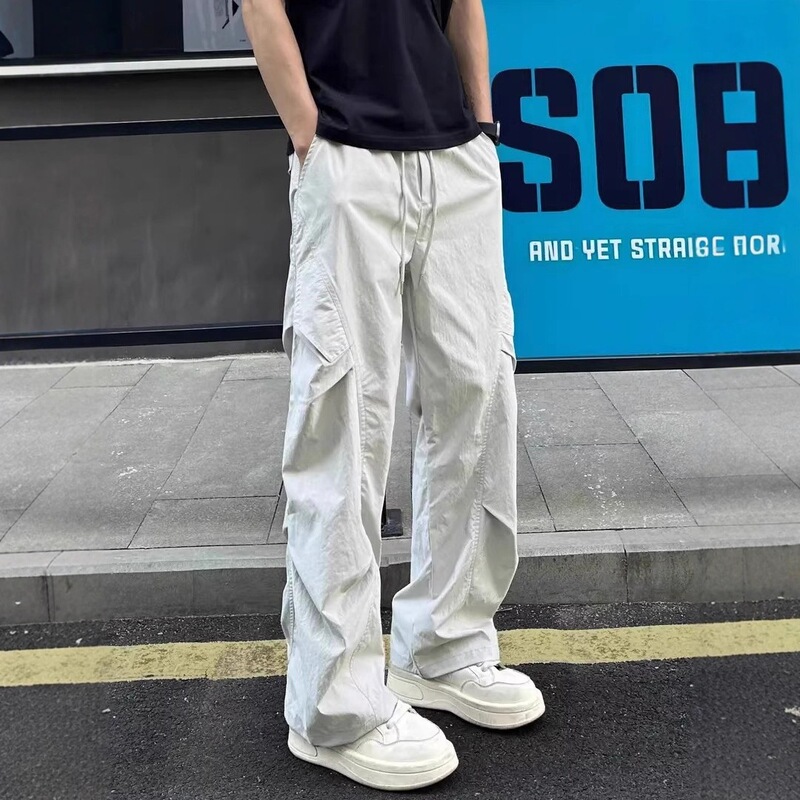 Beige Gray Diagonal-Cut Quick-Dry Pants for Men, Thin Spring and Autumn Work Pants, Sun-Protective Paratrooper Casual Long Pants Beige Gray Diagonal-Cut Quick-Dry Pants for Men, Thin Spring and Autumn Work Pants, Sun-Protective Paratrooper Casual Long Pants