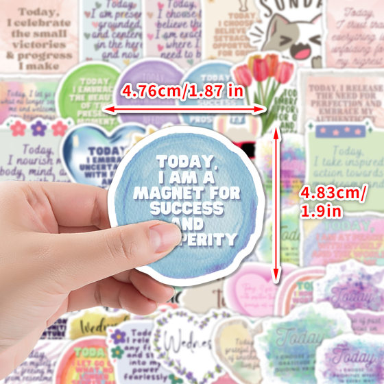 Cross-border 50 new English phrase graffiti stickers water cup mobile phone waterproof decorative stickers creative phrase stickers