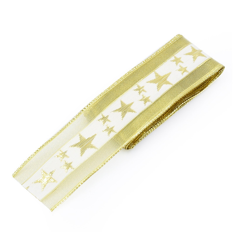 4cm de ancho AliExpress Navidad tejido Jacquard cinta de tela muñeco de nieve en ambos lados del árbol de Navidad cinta de alambre 2 yardas