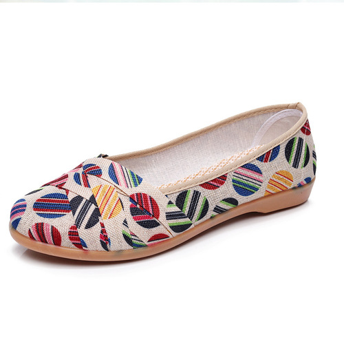 Women's 2024 Spring New Beijing Cotton Shoes Slip-on Canvas Shoes with Cowhide Sole, Single Shoes, Non-slip Soft Sole, Comfortable