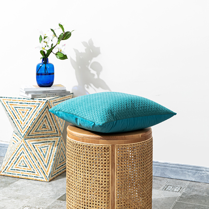 New Nordic Simple Dutch Velvet Three-Dimensional Embossed Twill Large Pillow Cushion Sofa Waist Pillowcase_voghion.com