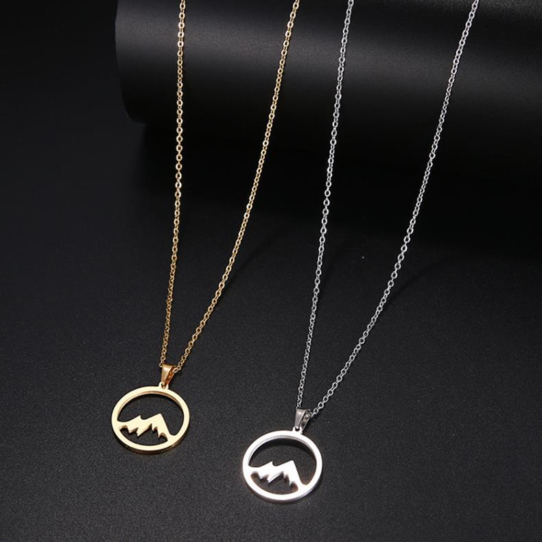 Wholesale Jewelry Casual Simple Style Mountain 304 Stainless Steel Cable Chain Pendant Necklace display picture 4