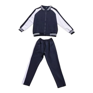 春秋季初高中藏蓝色男女同款班服校服中小学生棒球服外套套装