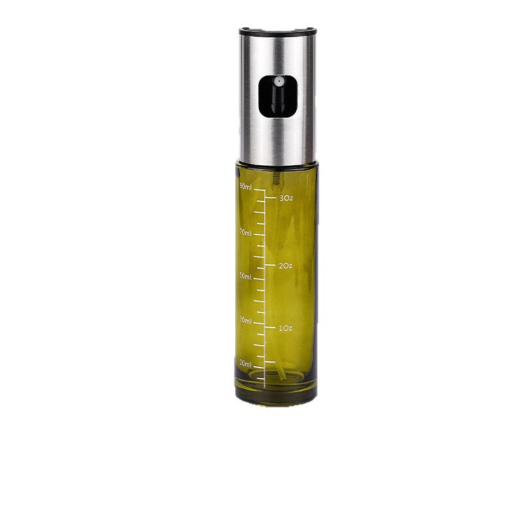Botella de pulverización de aceite de acero inoxidable, botella de pulverización de cocina a prueba de fugas, botella de aceite de vidrio de 100ml de presión