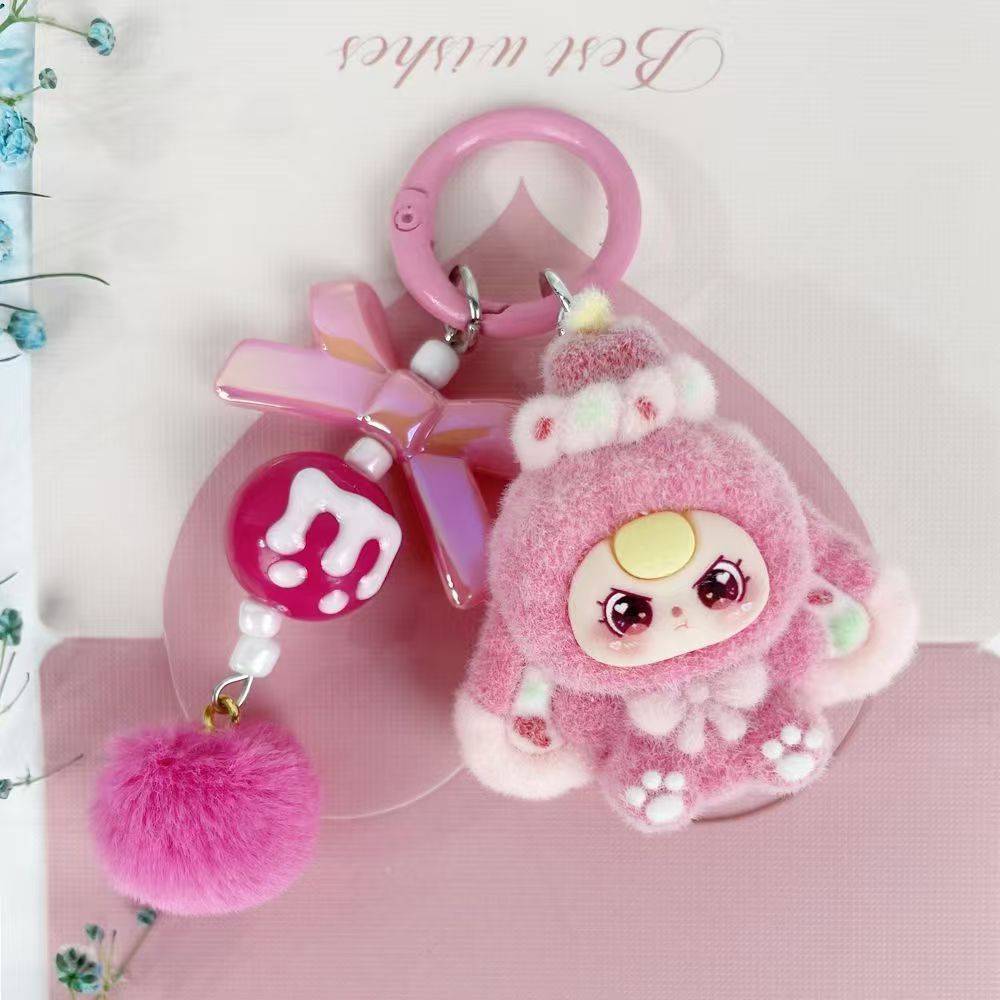 Cross-border cute three-year-old plush cartoon pendant backpack doll keychain student accessory gift small present