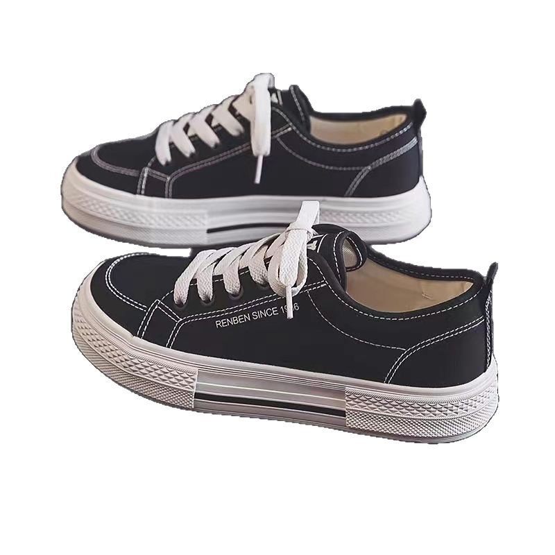 Giày vải nam cổ thấp dáng sneaker năng động, đế cao 1–3 cm — 2408 Giày Vải Nam - Màu Đen Cà Phê [Đóng Hộp], 2408 Giày Vải Nam - Đen Trắng [Đóng Hộp]