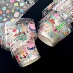 ワカオリジナルシール巻四原絵塩系コラージュ手帳飾りDIY基礎星りんご落書きデコイ
