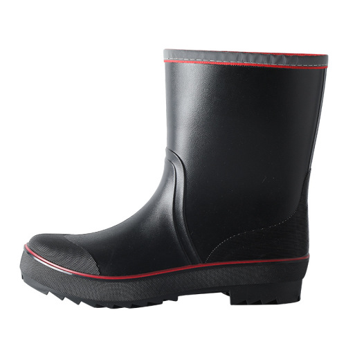 Cross-border Fashion Short Rain Boots for Men, Winter Fleece-Lined & Warm, Mid-to-Low Calf-Height Water Boots, Rubber Overshoes—Drop Shipping Available