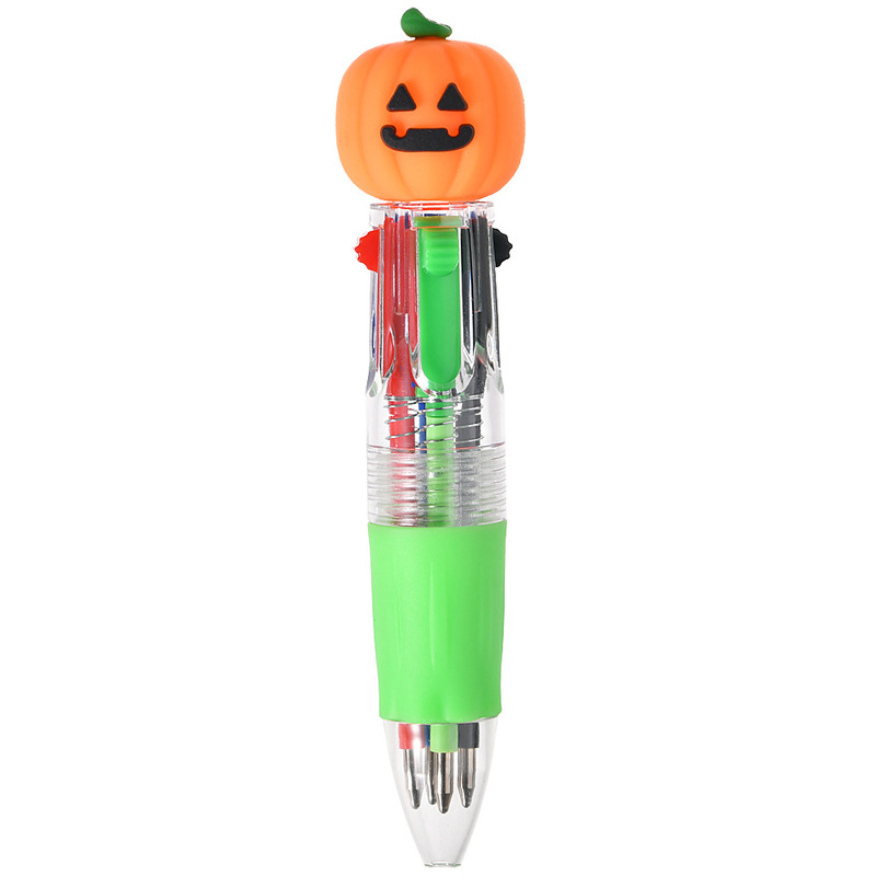ハロウィンシリーズ 4色プレスボールペン ミニペン かわいいショートペン 持ち運びやすい 学生ハンドブック マルチカラーペン|undefined