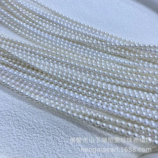 诸暨淡水珍珠baby链3.5-4mm近正圆极光小米珠项链锁骨链成品批发