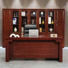 厂家批发1.6米老板桌 现代简约贴木皮主管油漆经理办公室桌