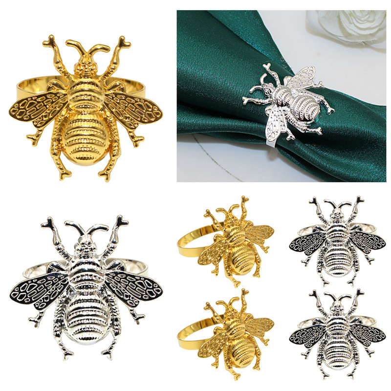 Explosions hotel tableware bumblebee golden napkin ring insect napkin buckle napkin ring alloy manufacturers wholesale