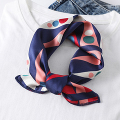 Ins Small Scarf Versatile Small Square Scarf Women's Summer Korean Satin Small Collar Scarf Spring Autumn Geometric Polka Dot Scarf