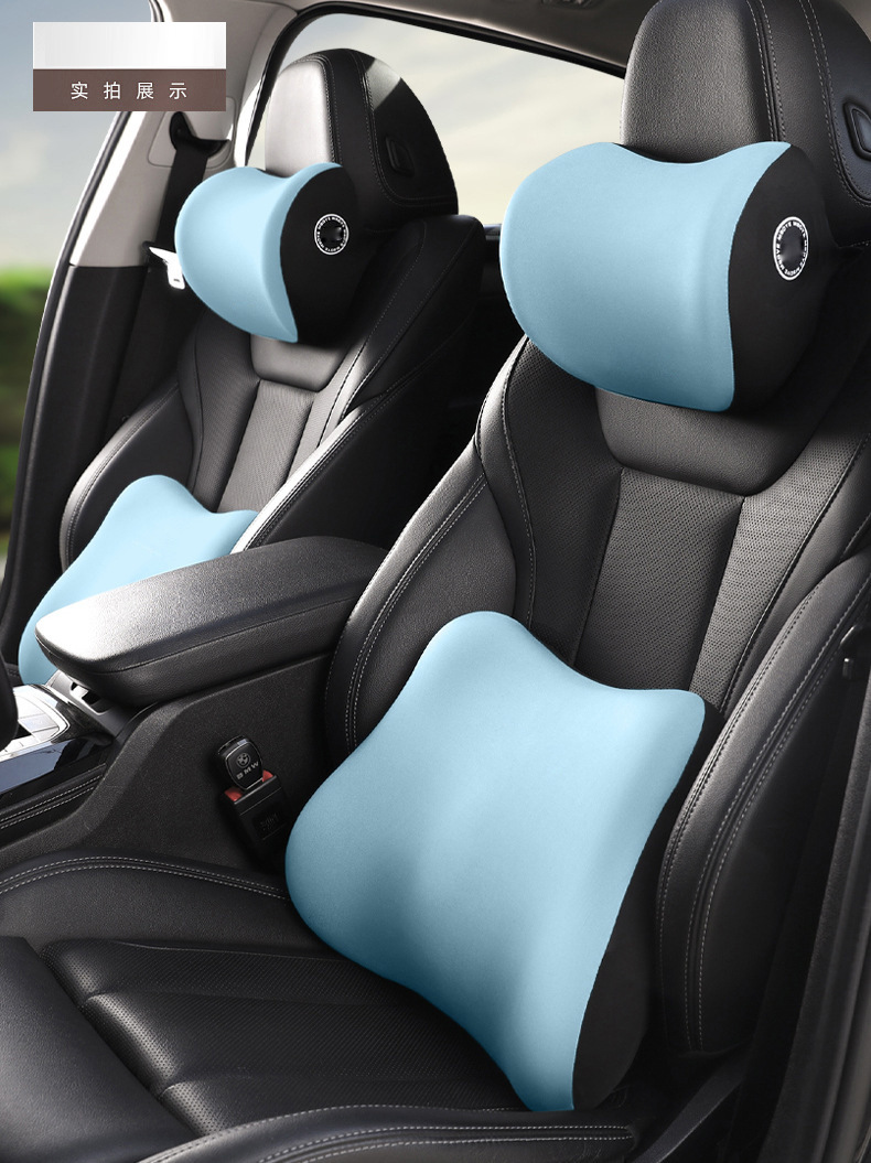 Car Headrest and Lumbar Support Memory Foam Pillow, Enlarged and Heightened, Neck Pillow, Shoulder Pillow, Car Support Pillow with Custom Logo