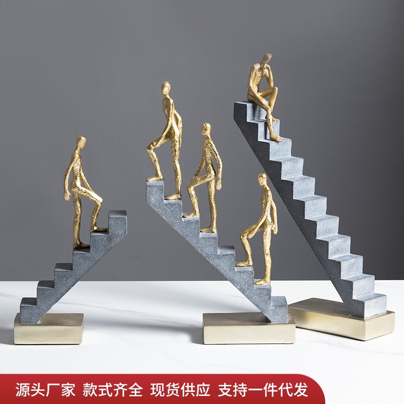 Nordic Light Luxury Style Abstract Stair Character Crafts Ornaments Casual Dining Bar Storage Rack Creative Soft Decorations