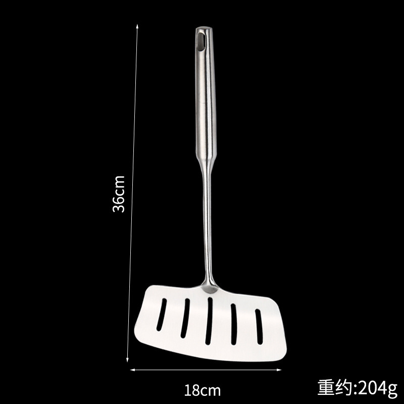 304台所用品ステンレスシャベルの幅が長い柄のシャベル家庭用ステーキ焼き魚の油漏れシャベル|undefined