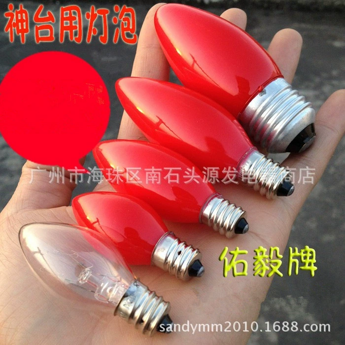 Красная лампочка Лампочка накаливания Бог богатства Лампа лотоса Shendai Прозрачная лампа из вольфрамовой проволоки Винтовой рот