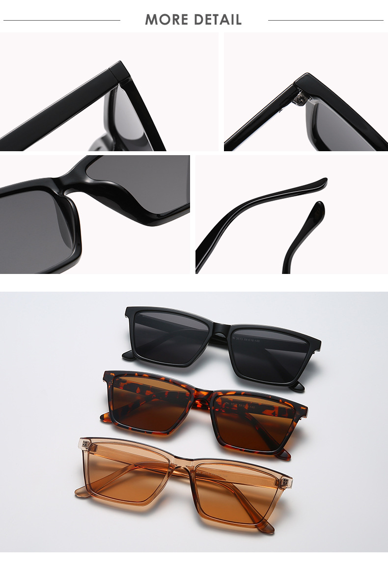 Neue quadratische einfarbige Sonnenbrille mit kleinem Rahmenpicture4